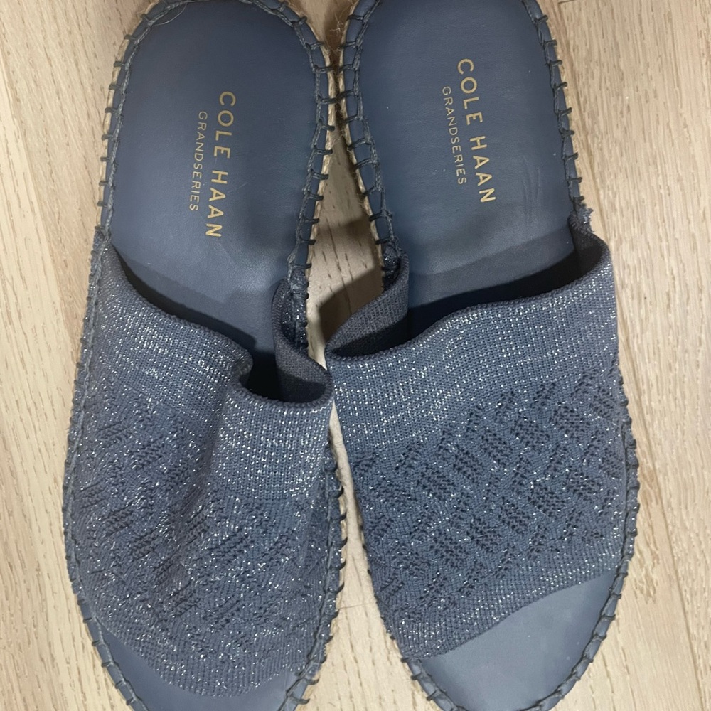 Cole Haan Denim Textured Slip-On Sandals